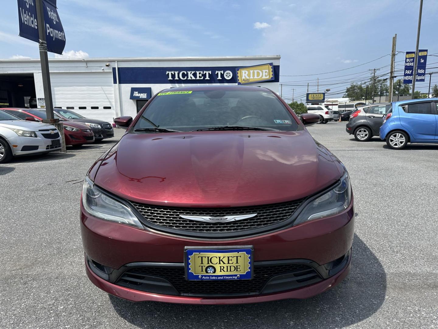 2015 RED Chrysler 200 S (1C3CCCBG0FN) with an 3.6L V6 DOHC 24V FFV engine, 9-Speed Automatic transmission, located at 1254 Manheim Pike, Lancaster, PA, 17601, (717) 393-9133, 40.062870, -76.323273 - Photo#2