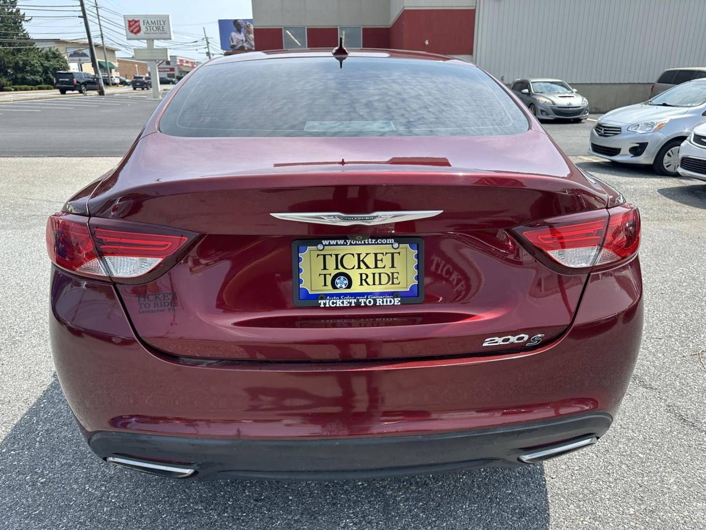 2015 RED Chrysler 200 S (1C3CCCBG0FN) with an 3.6L V6 DOHC 24V FFV engine, 9-Speed Automatic transmission, located at 1254 Manheim Pike, Lancaster, PA, 17601, (717) 393-9133, 40.062870, -76.323273 - Photo#4