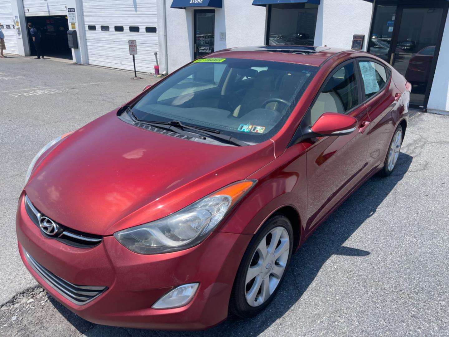 2013 RED Hyundai Elantra Limited (5NPDH4AE9DH) with an 1.8L L4 DOHC 16V engine, 6-Speed Automatic transmission, located at 1254 Manheim Pike, Lancaster, PA, 17601, (717) 393-9133, 40.062870, -76.323273 - Photo#0