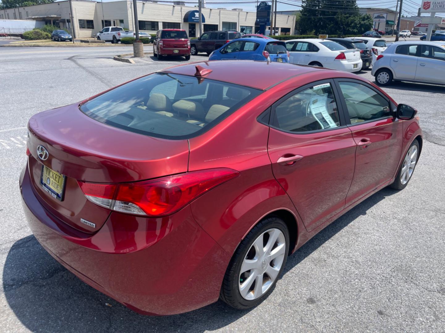 2013 RED Hyundai Elantra Limited (5NPDH4AE9DH) with an 1.8L L4 DOHC 16V engine, 6-Speed Automatic transmission, located at 1254 Manheim Pike, Lancaster, PA, 17601, (717) 393-9133, 40.062870, -76.323273 - Photo#4