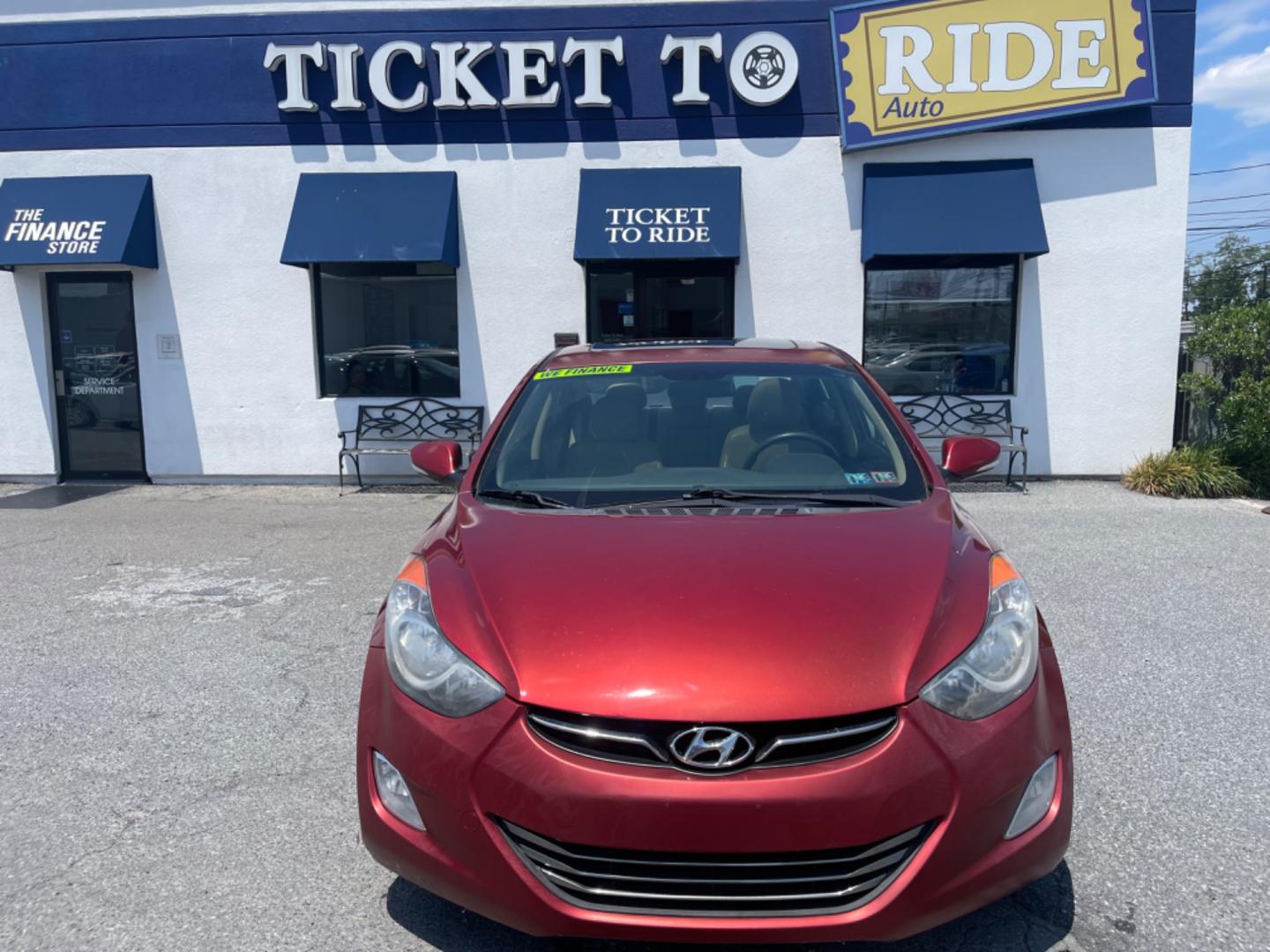 2013 RED Hyundai Elantra Limited (5NPDH4AE9DH) with an 1.8L L4 DOHC 16V engine, 6-Speed Automatic transmission, located at 1254 Manheim Pike, Lancaster, PA, 17601, (717) 393-9133, 40.062870, -76.323273 - Photo#1