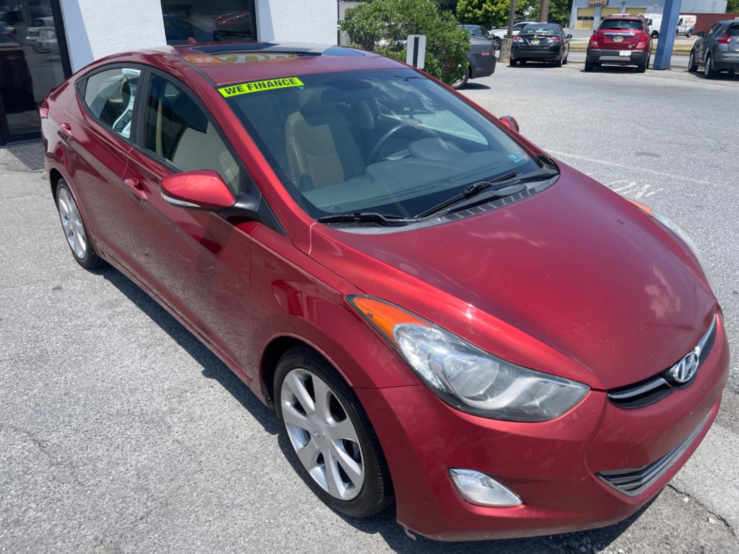 2013 RED Hyundai Elantra Limited (5NPDH4AE9DH) with an 1.8L L4 DOHC 16V engine, 6-Speed Automatic transmission, located at 1254 Manheim Pike, Lancaster, PA, 17601, (717) 393-9133, 40.062870, -76.323273 - Photo#2