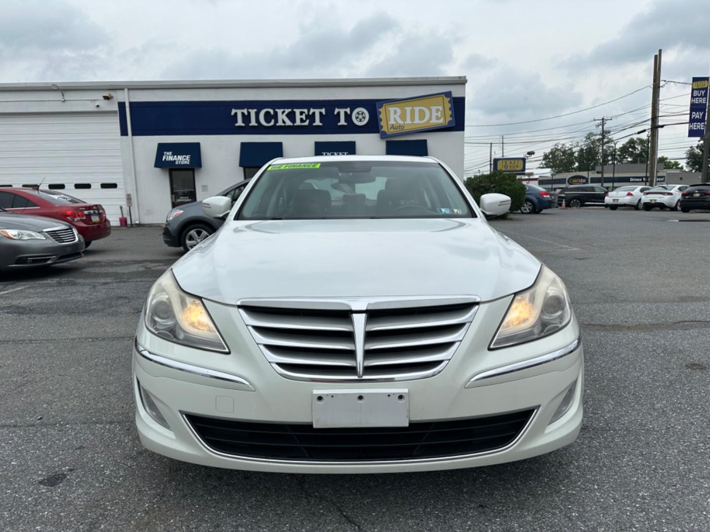 2013 WHITE Hyundai Genesis 3.8L (KMHGC4DDXDU) with an 3.8L V6 DOHC 24V engine, 6-Speed Automatic transmission, located at 1254 Manheim Pike, Lancaster, PA, 17601, (717) 393-9133, 40.062870, -76.323273 - Photo#1