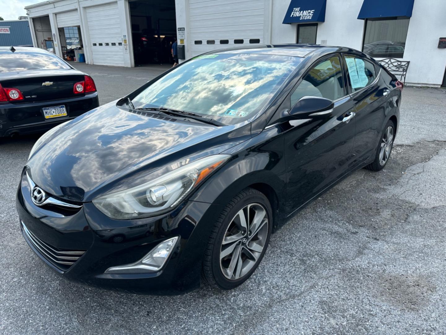 2014 BLACK Hyundai Elantra Limited (5NPDH4AE3EH) with an 1.8L L4 DOHC 16V engine, 6-Speed Automatic transmission, located at 1254 Manheim Pike, Lancaster, PA, 17601, (717) 393-9133, 40.062870, -76.323273 - Photo#0