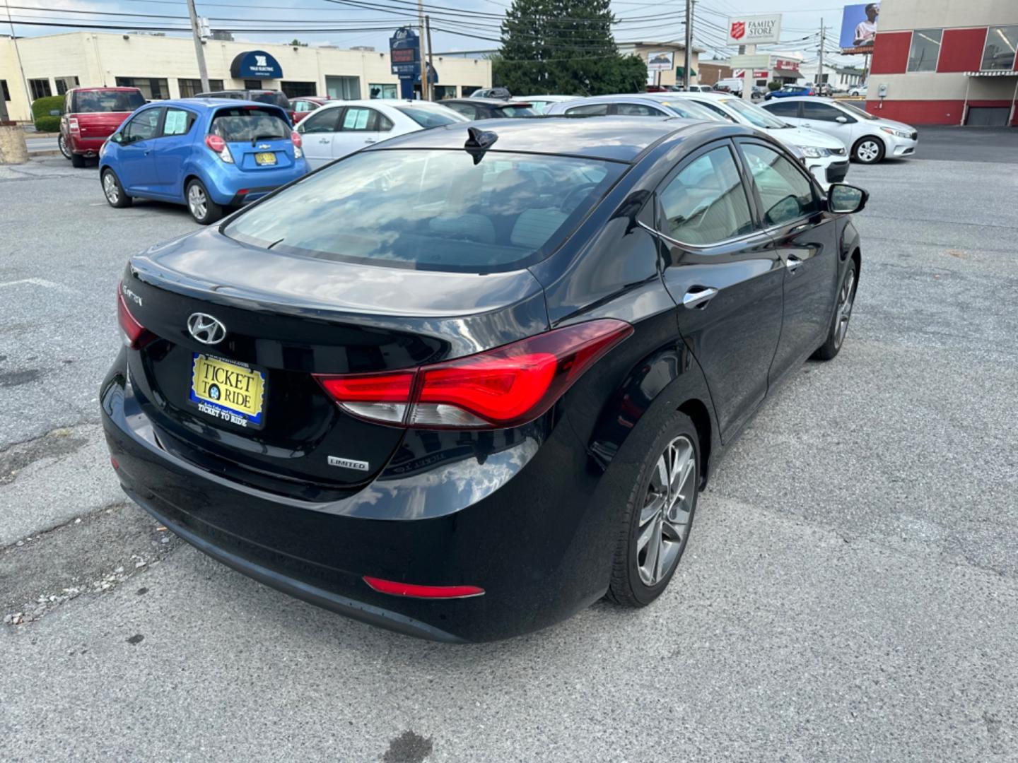 2014 BLACK Hyundai Elantra Limited (5NPDH4AE3EH) with an 1.8L L4 DOHC 16V engine, 6-Speed Automatic transmission, located at 1254 Manheim Pike, Lancaster, PA, 17601, (717) 393-9133, 40.062870, -76.323273 - Photo#4