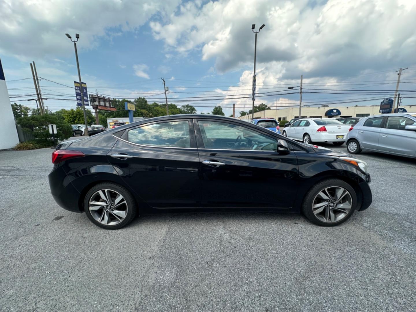 2014 BLACK Hyundai Elantra Limited (5NPDH4AE3EH) with an 1.8L L4 DOHC 16V engine, 6-Speed Automatic transmission, located at 1254 Manheim Pike, Lancaster, PA, 17601, (717) 393-9133, 40.062870, -76.323273 - Photo#3