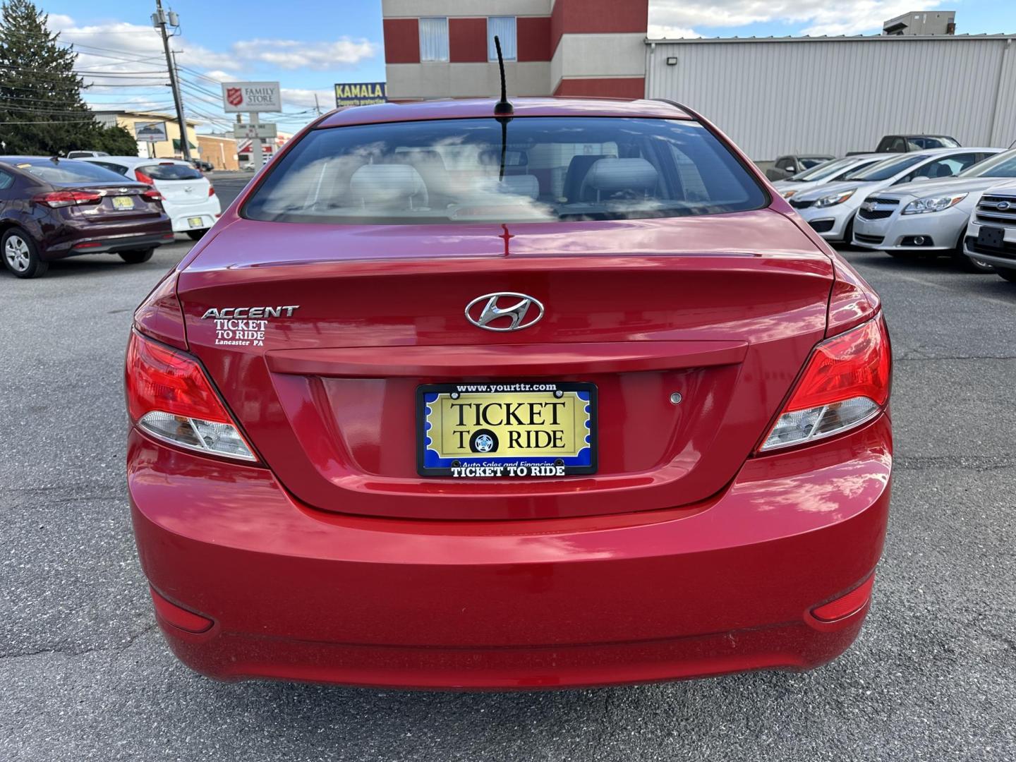 2016 RED Hyundai Accent SE 4-Door 6A (KMHCT4AE7GU) with an 1.6L L4 DOHC 16V engine, 6A transmission, located at 1254 Manheim Pike, Lancaster, PA, 17601, (717) 393-9133, 40.062870, -76.323273 - Photo#3