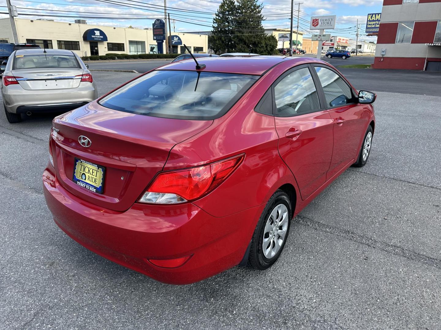 2016 RED Hyundai Accent SE 4-Door 6A (KMHCT4AE7GU) with an 1.6L L4 DOHC 16V engine, 6A transmission, located at 1254 Manheim Pike, Lancaster, PA, 17601, (717) 393-9133, 40.062870, -76.323273 - Photo#5